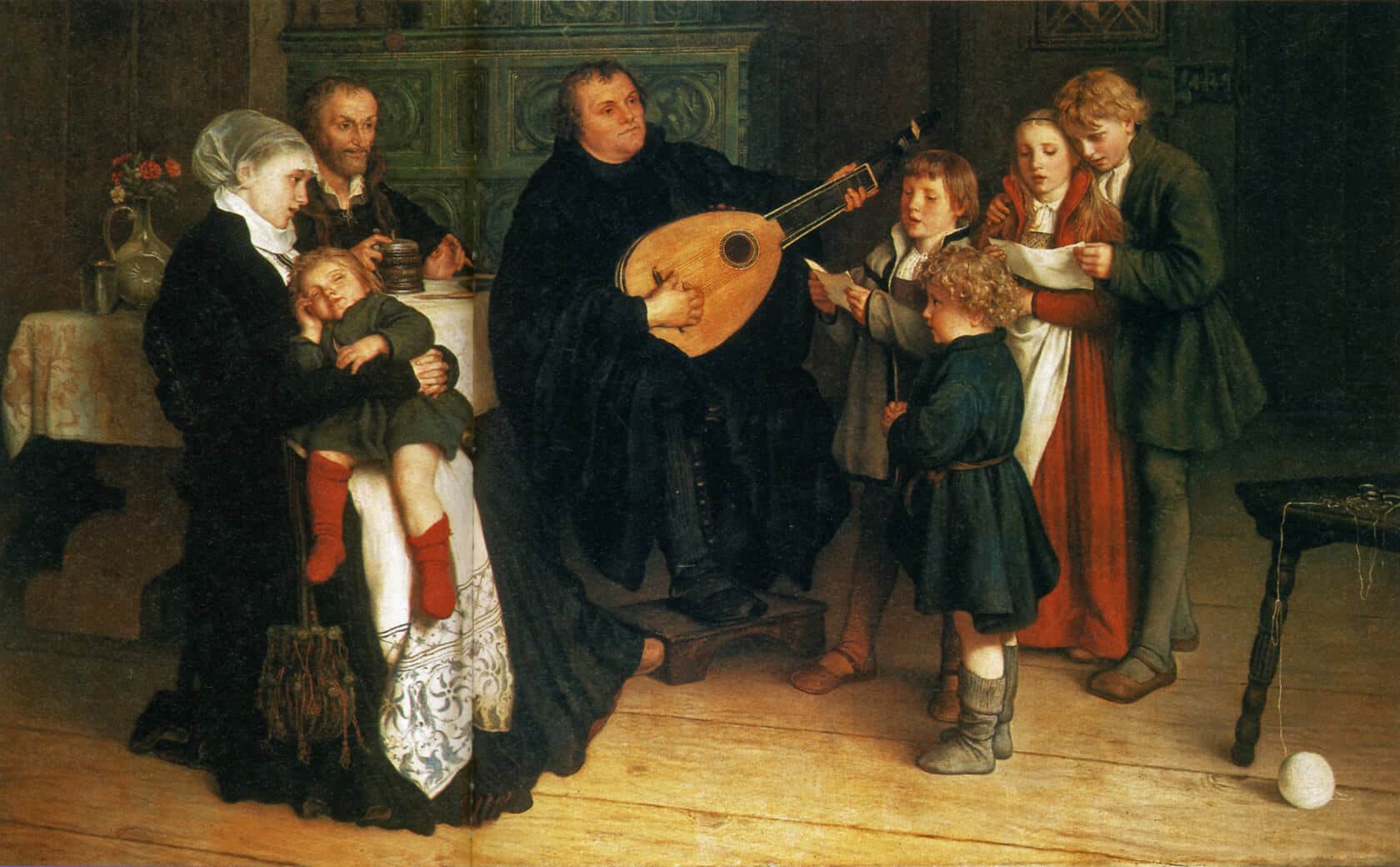 Luther im Kreise seiner Familie musizierend