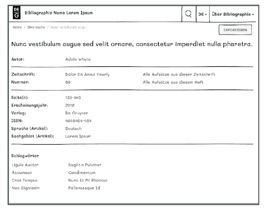 Wireframe for academic database