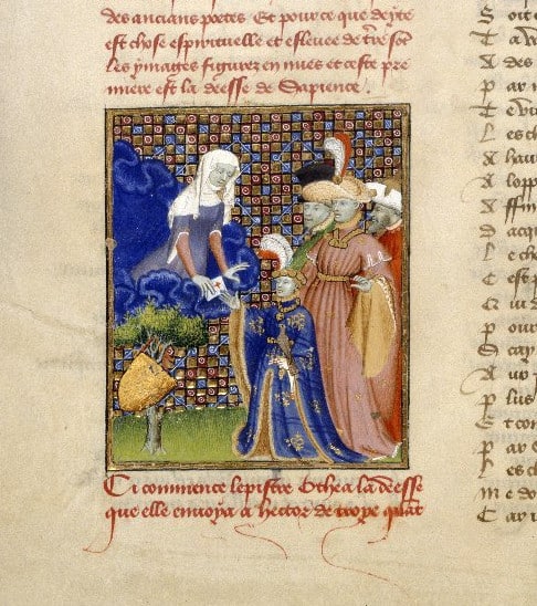 Miniature from Hecter's letter to Othea