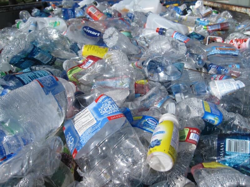 Pile of empty plastic bottles