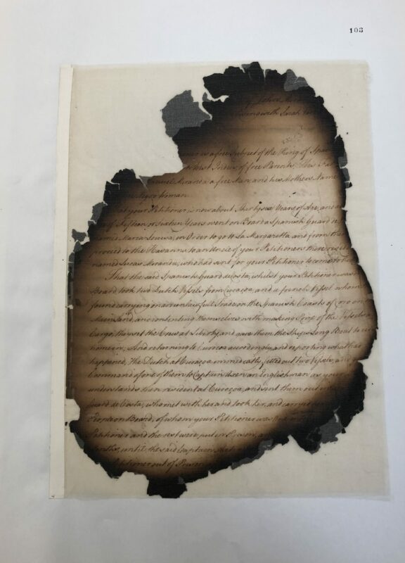 a page from Juan Miranda’s eighteenth-century legal file. 26 years a slave.