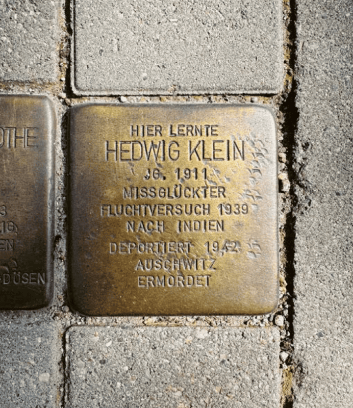Stumbling stone for Hedwig Klein